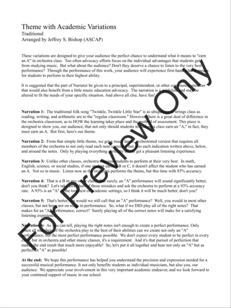 Theme With Academic Variations (Score) String Orchestra scores gallery preview page 4
