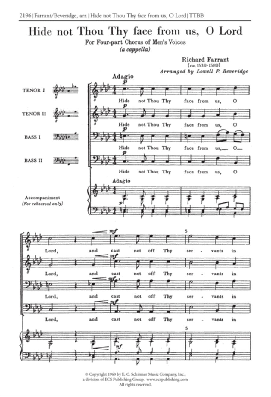 Hide Not Thou Thy Face From Me TTBB scores gallery preview page 2