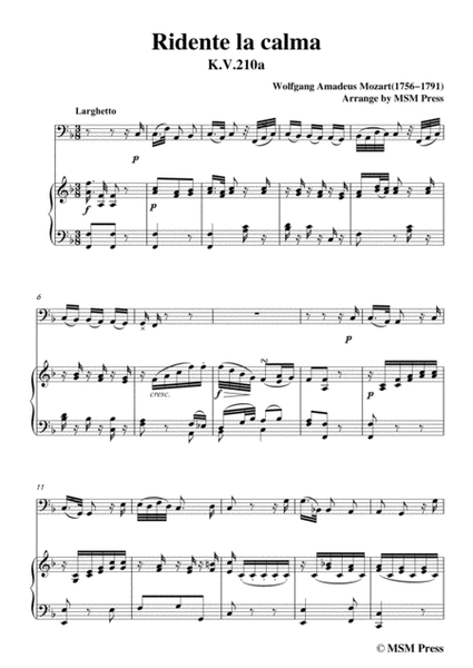 Mozart-Ridente la calma,for Cello and Piano image number null