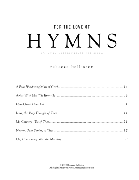 For the Love of Hymns (LDS Hymns for Solo Piano)