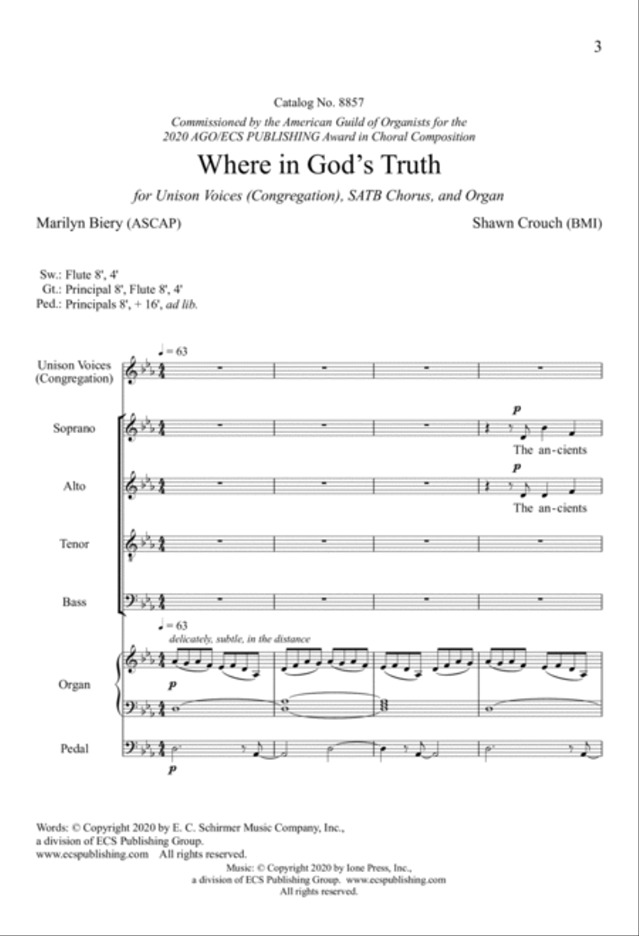 Where In God's Truth 4-Part scores gallery preview page 2