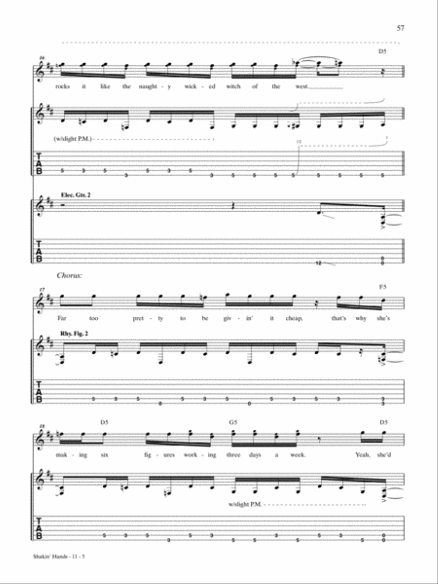 Shakin' Hands Shakin' Hands Guitar Tablature scores gallery preview page 5
