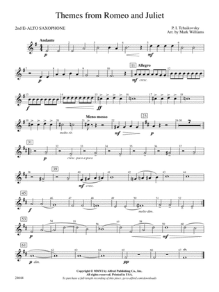Romeo and Juliet, Themes from: 2nd E-flat Alto Saxophone