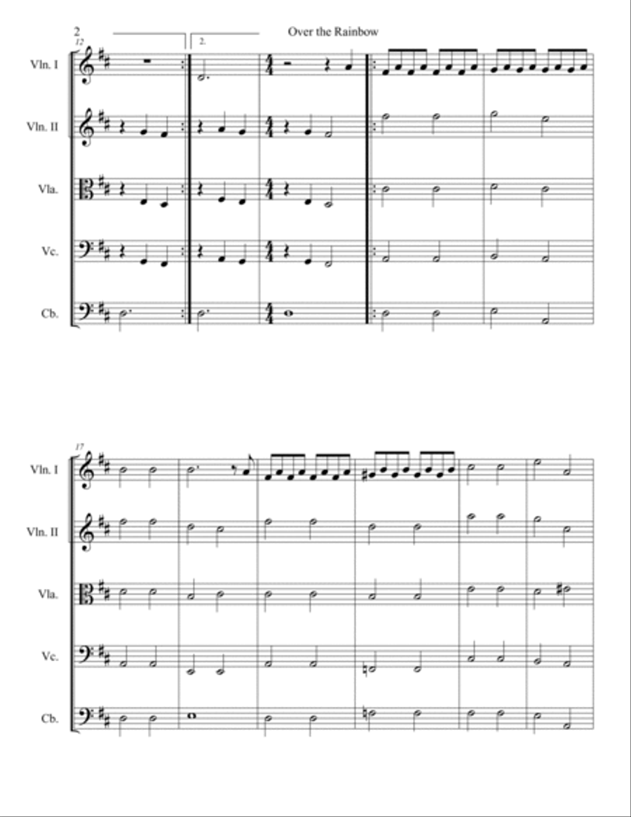 Over The Rainbow String Orchestra scores gallery preview page 4