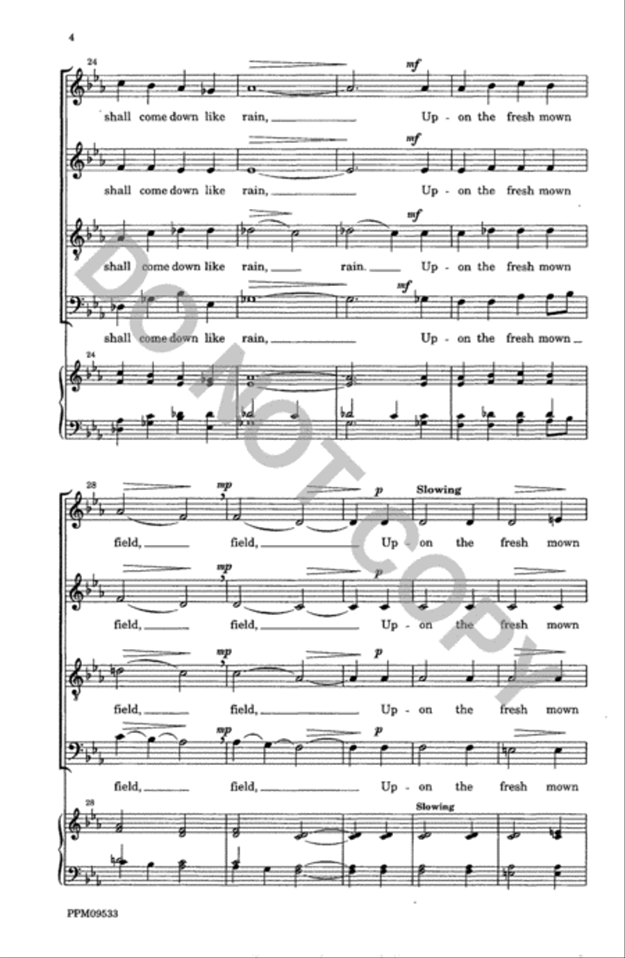 He Shall Come Down Like Rain 4-Part scores gallery preview page 5