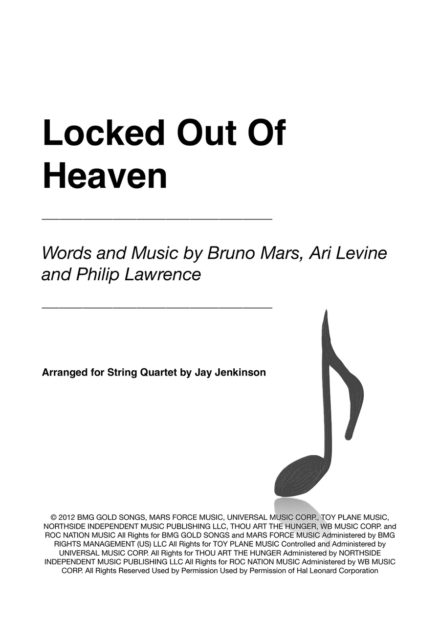 Locked Out Of Heaven String Quartet scores gallery preview page 1