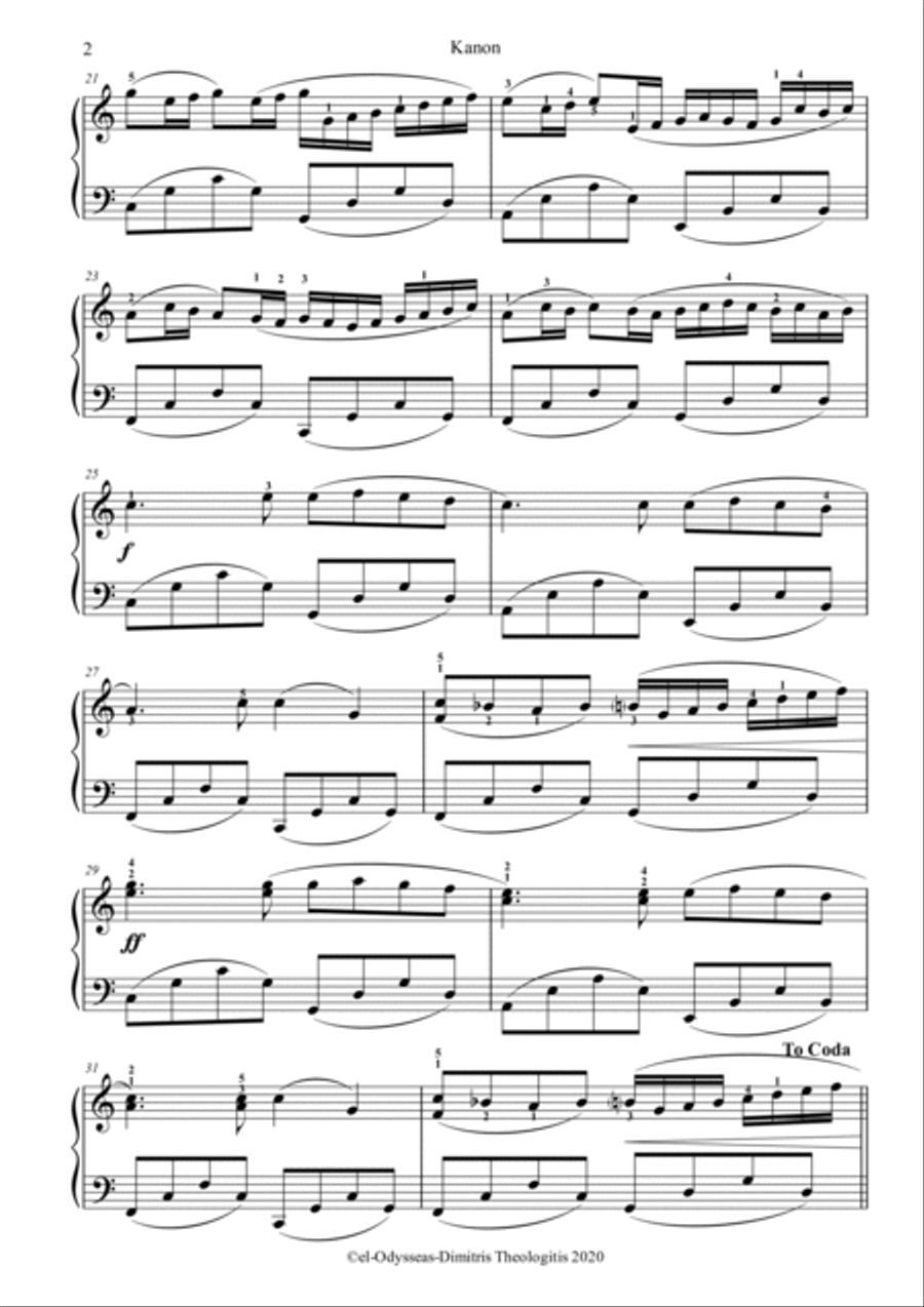 Canon in D major (easy piano) Canon in D major (easy piano) Easy Piano scores gallery preview page 2