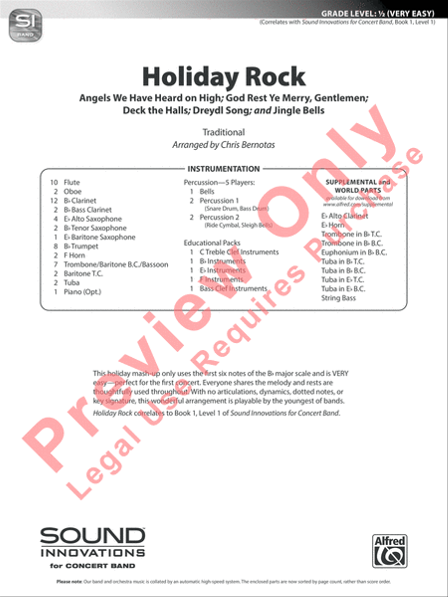 Holiday Rock Concert Band scores gallery preview page 2