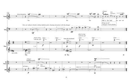 "The Sea of Sunset" - for Soprano, Trombone, Double Bass and Piano [Performance Score] image number null