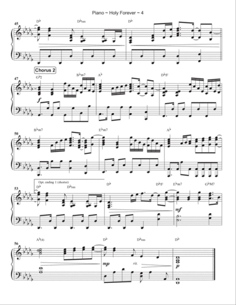 Holy Forever Piano Solo scores gallery preview page 5