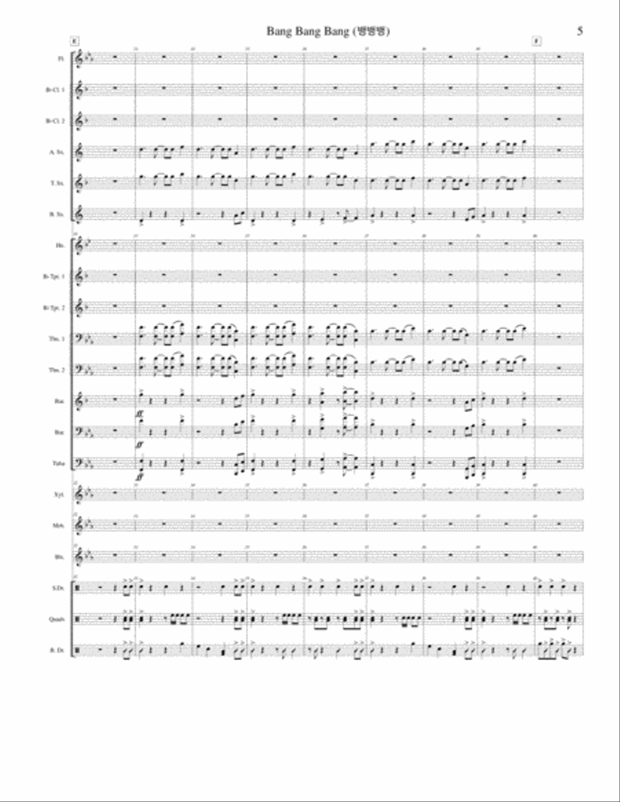 Bang Bang Bang! Marching Band scores gallery preview page 5