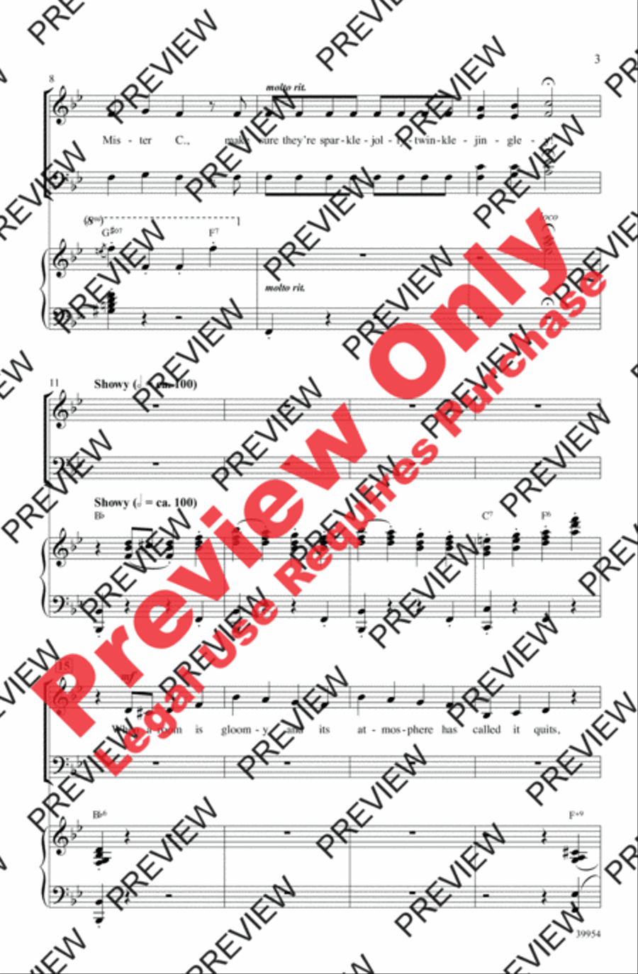 Elf: A Medley from the Broadway Musical 4-Part scores gallery preview page 3