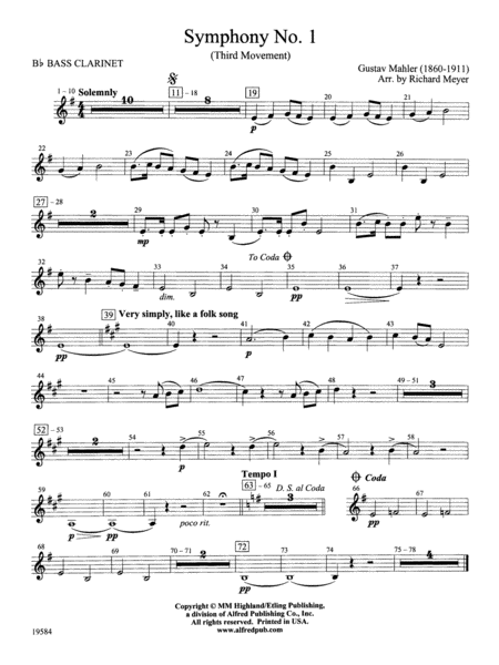 Symphony No. 1, 3rd Movement: B-flat Bass Clarinet