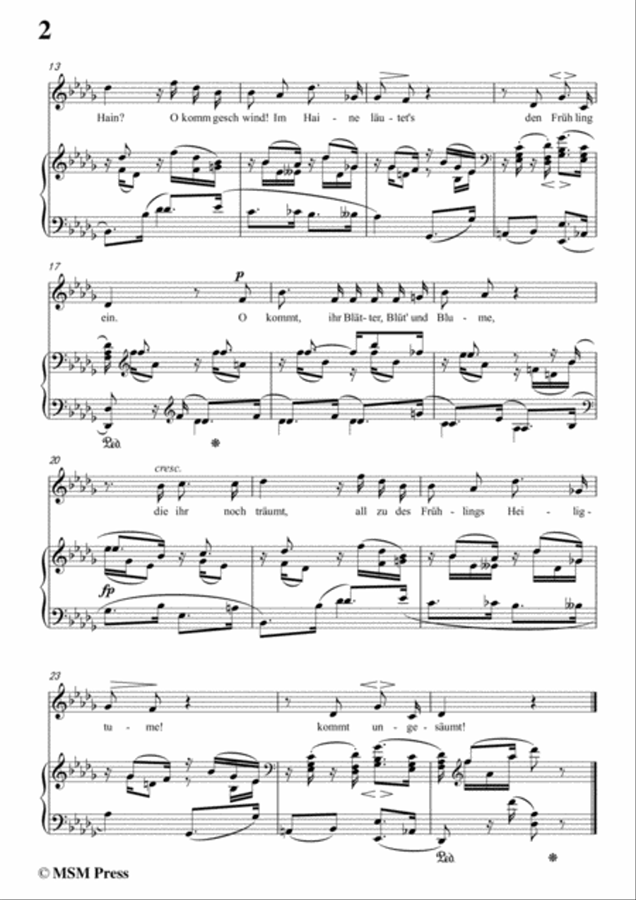 Schumann-Schneeglöckchen,in D flat Major,Op.79,No.27,for Voice and Piano Voice Solo scores gallery preview page 4