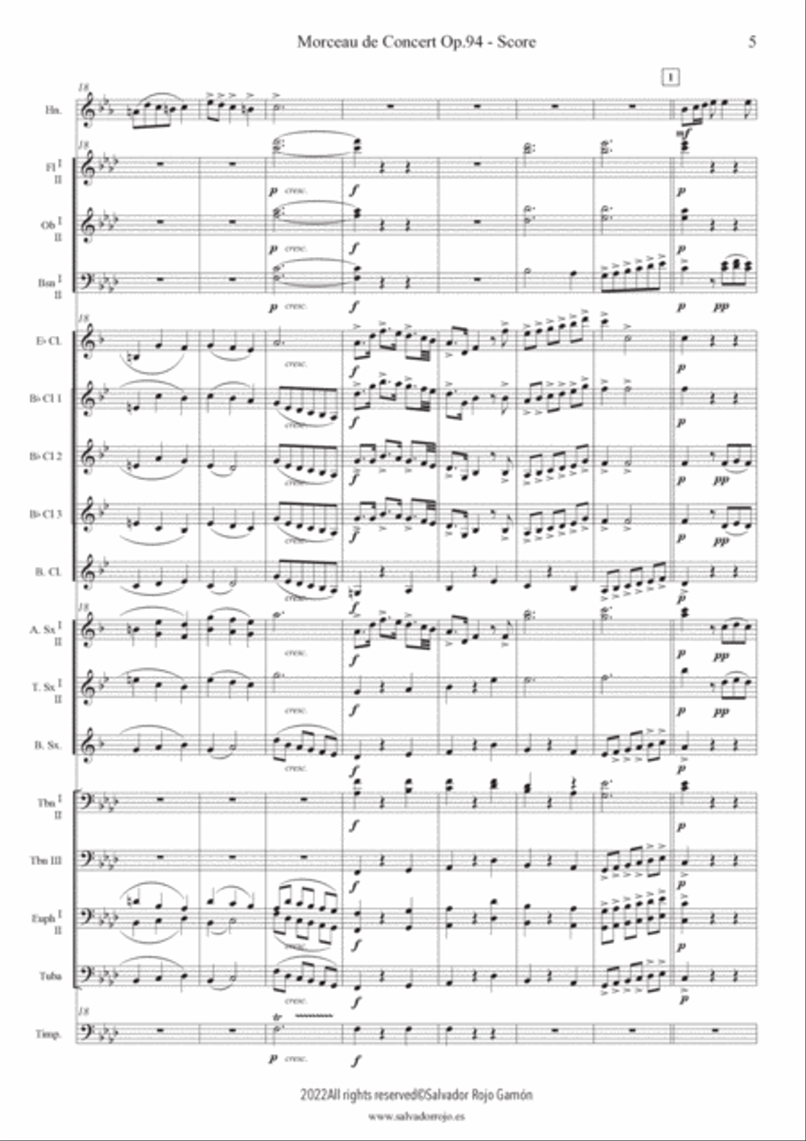 Morceau de Concert Op. 94 Concert Band scores gallery preview page 5
