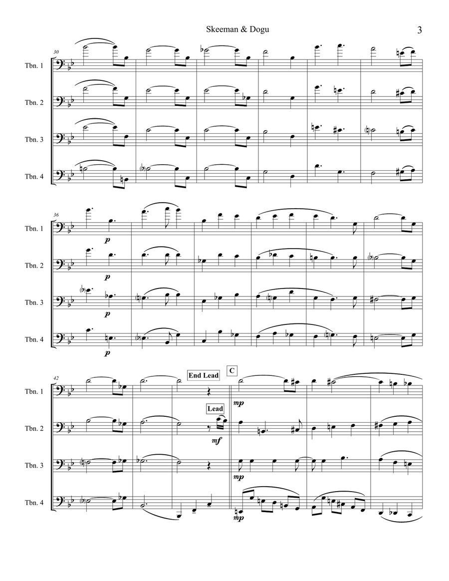 Skeeman & Dogu Skeeman & Dogu Brass Quartet scores gallery preview page 3