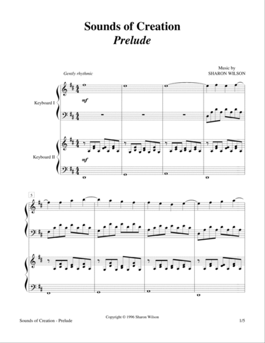 Sounds of Creation - Prelude (Keyboard Duet; 2 Pianos, 4 Hands) Piano Method scores gallery preview page 4