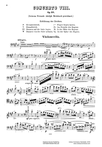 Concerto No. 8, fur das Violoncello. Zum Unterricht genau bezeichnet van Friedrich Grutzmacher. Op. 48 image number null