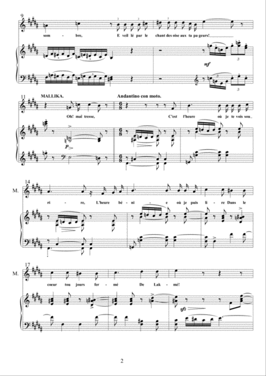Flower Duet From Lakmé SSA scores gallery preview page 2