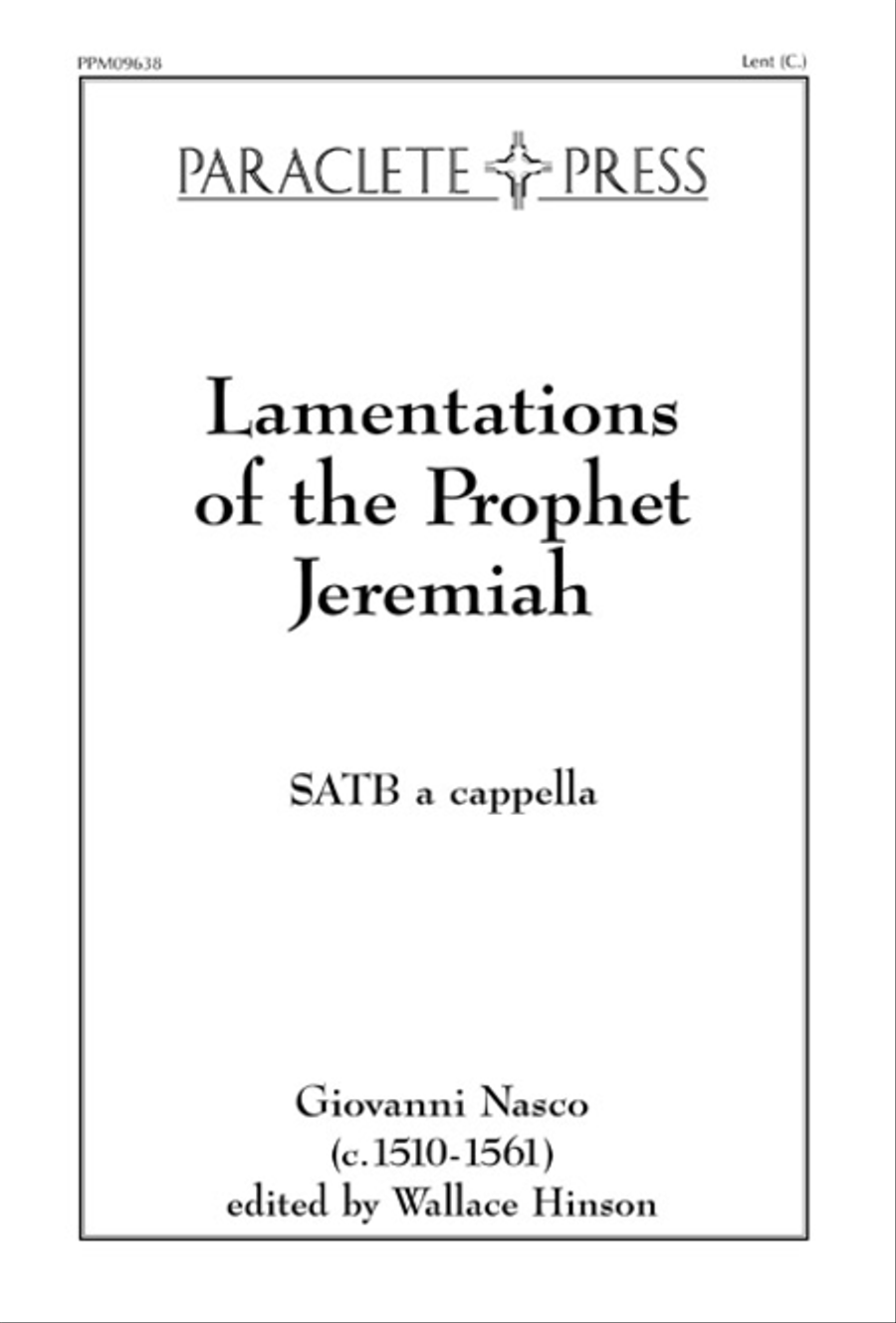 Lamentations of the Prophet Jeremiah 4-Part scores gallery preview page 1