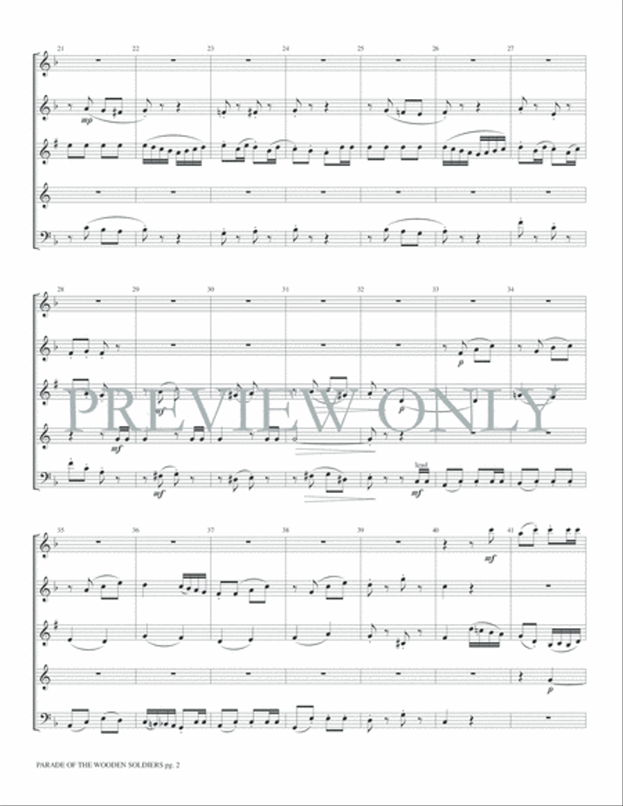 Parade of the Wooden Soldiers Woodwind Quintet scores gallery preview page 4