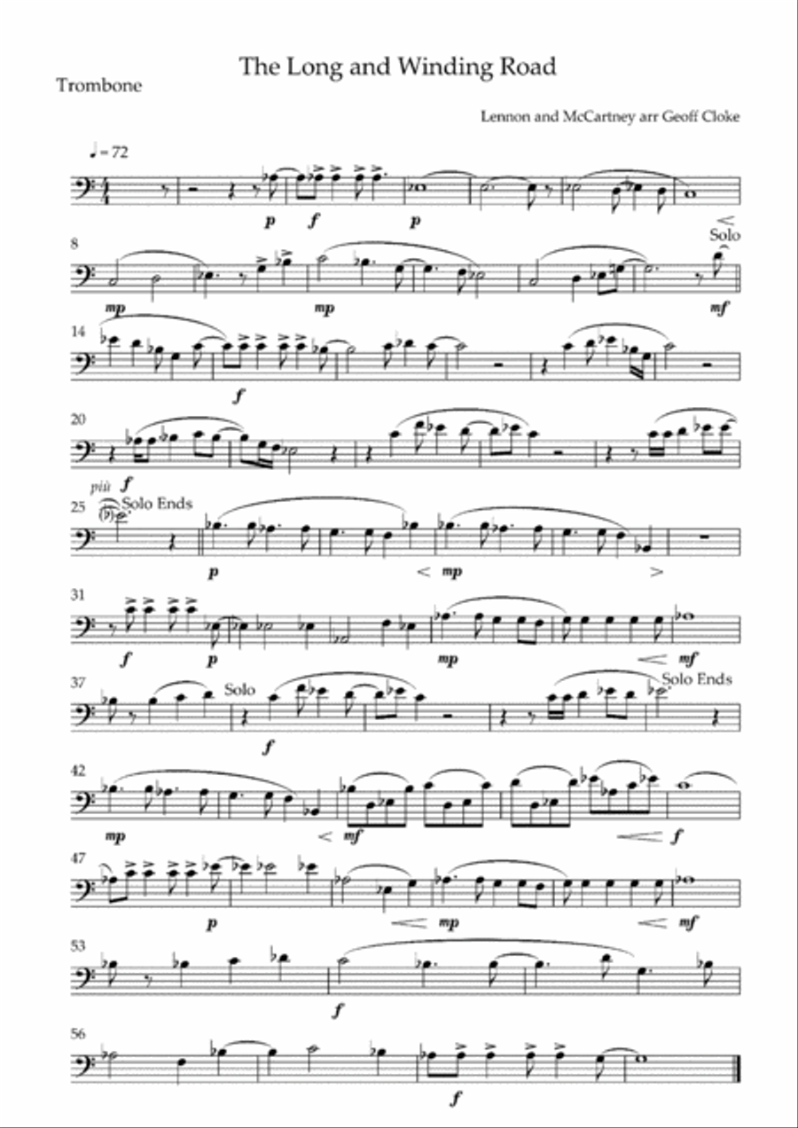 The Long And Winding Road Brass Ensemble scores gallery preview page 5