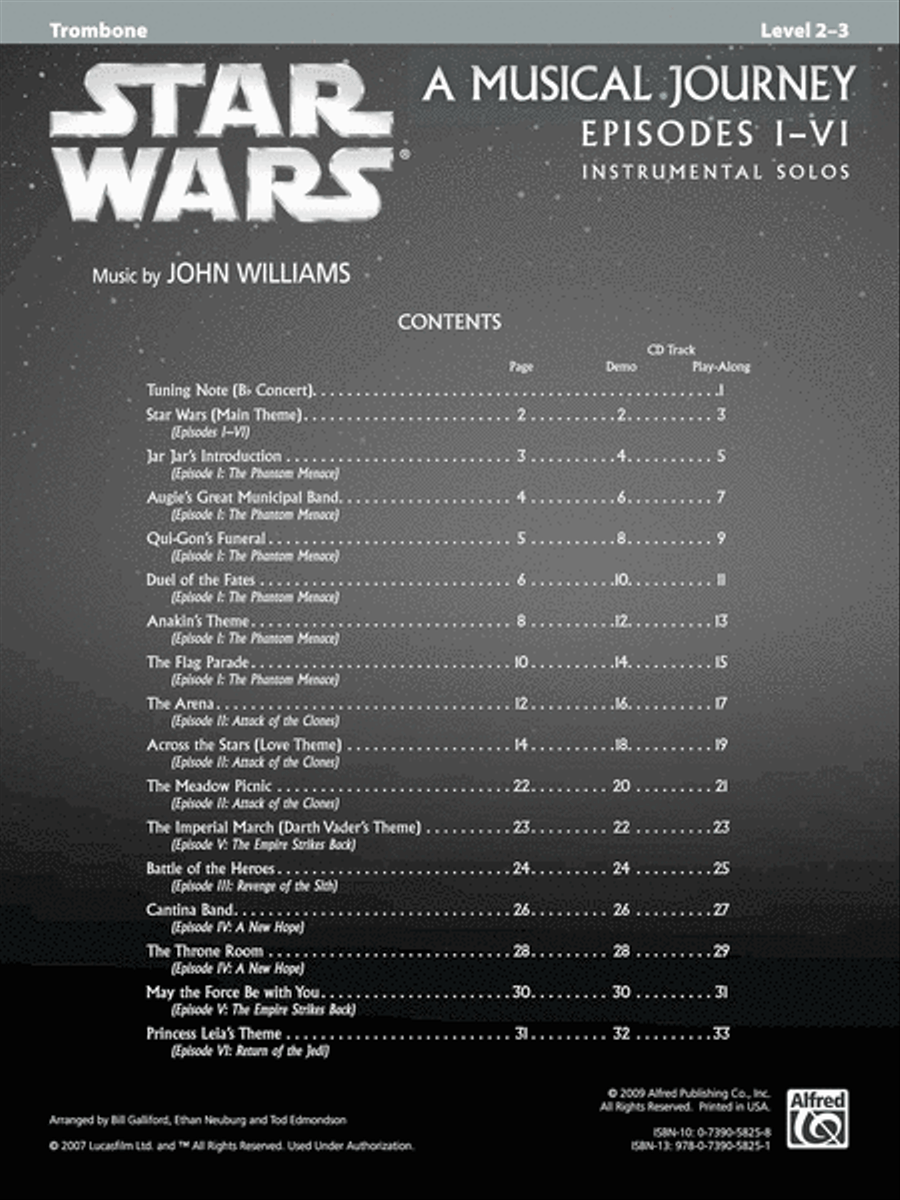 Star Wars I-VI Instrumental Solos - Trombone image number null