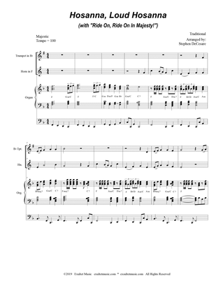 Hosanna, Loud Hosanna (with "Ride On, Ride On In Majesty!") (Duet for Bb-Trumpet & French Horn: Org)