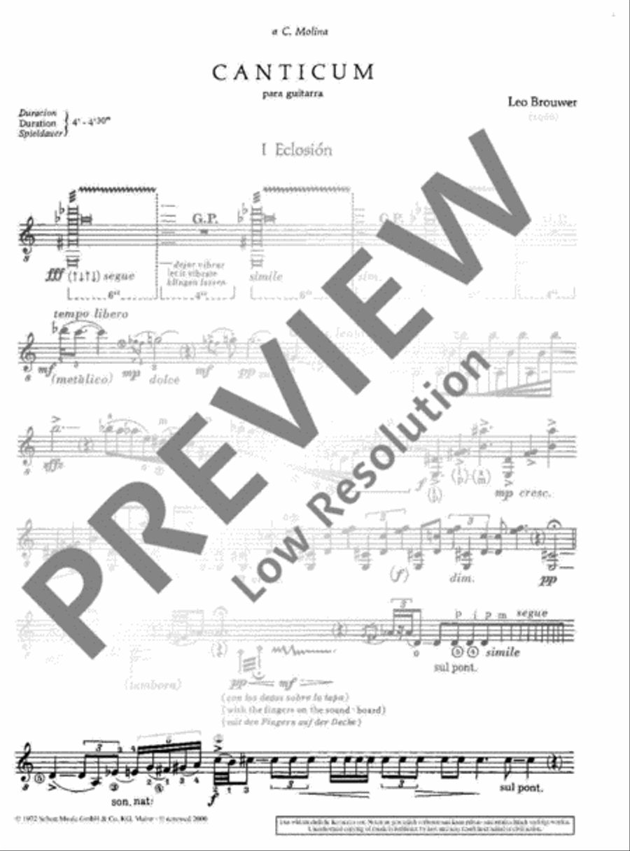 Canticum para guitarra Classical Guitar scores gallery preview page 3