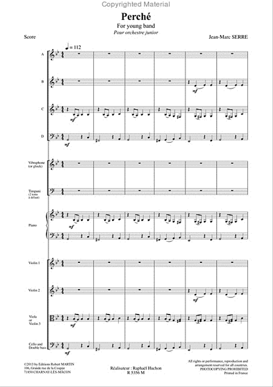 Perche (Version Orchestre Junior) Concert Band scores gallery preview page 2