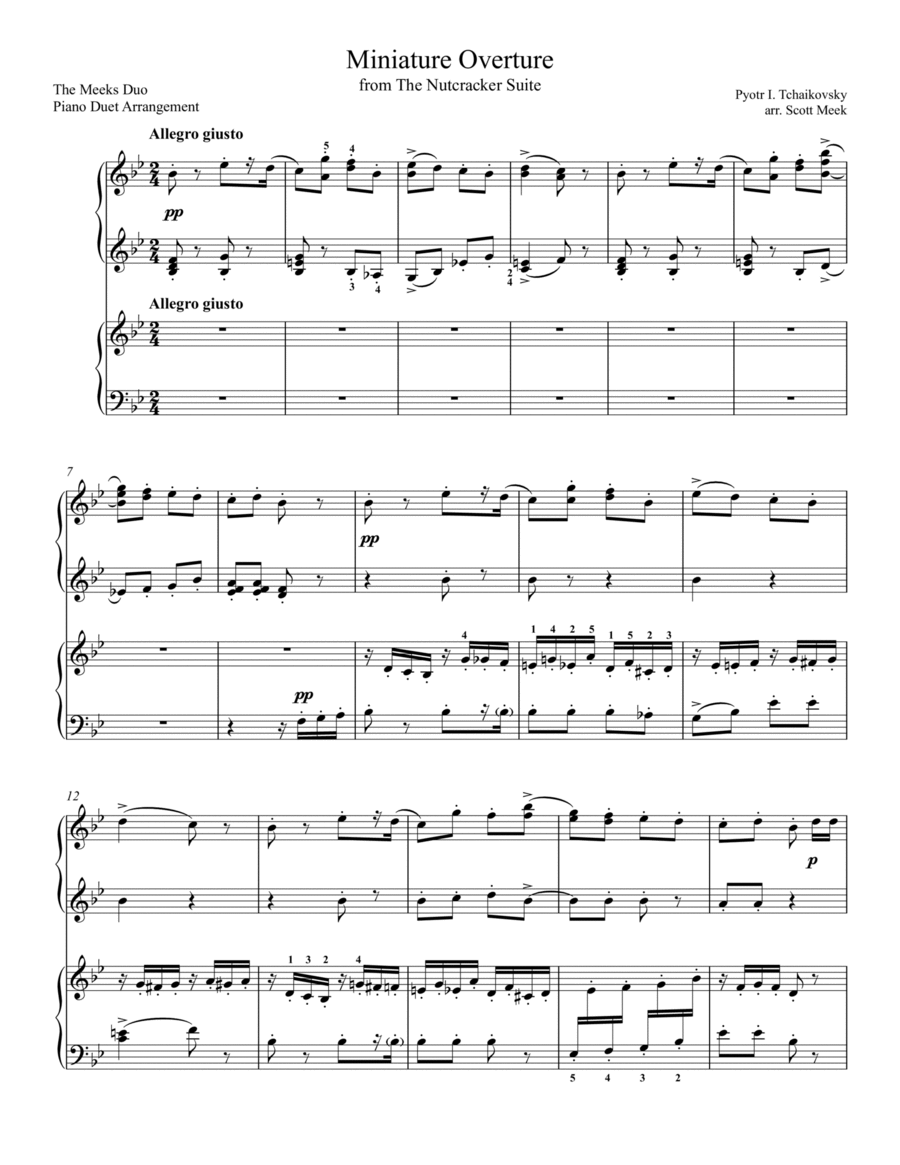 The Nutcracker Suite (complete) 1 Piano, 4-Hands scores gallery preview page 1