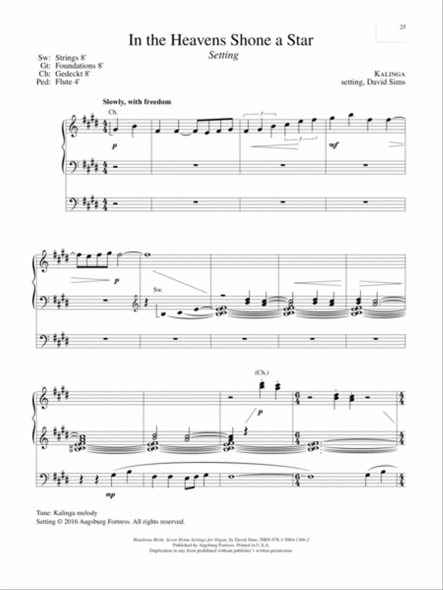 Wondrous Birth Seven Hymn Settings for Organ Organ Solo scores gallery preview page 26