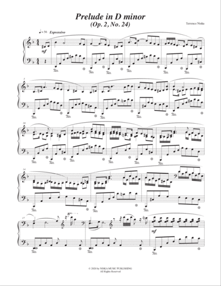 Prelude Op. 2, No. 24 in D minor Piano Solo scores gallery preview page 2