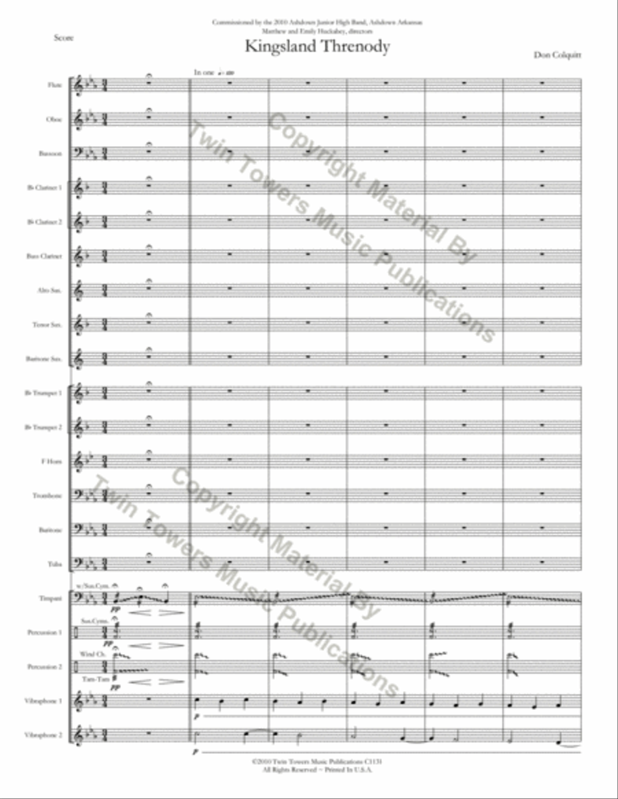 Kingsland Threnody Concert Band scores gallery preview page 4