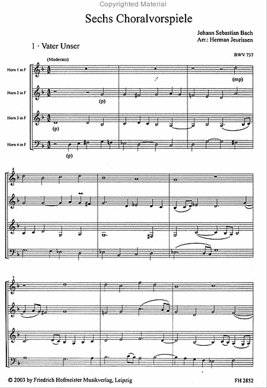 Sechs Choralvorspiele Score scores gallery preview page 2