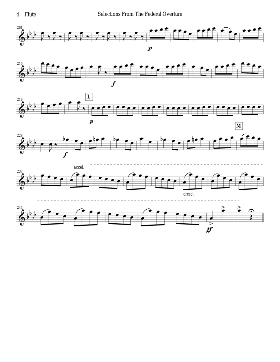 1794! Federal Overture for Flute and Clarinet Duet Woodwind Duet scores gallery preview page 4