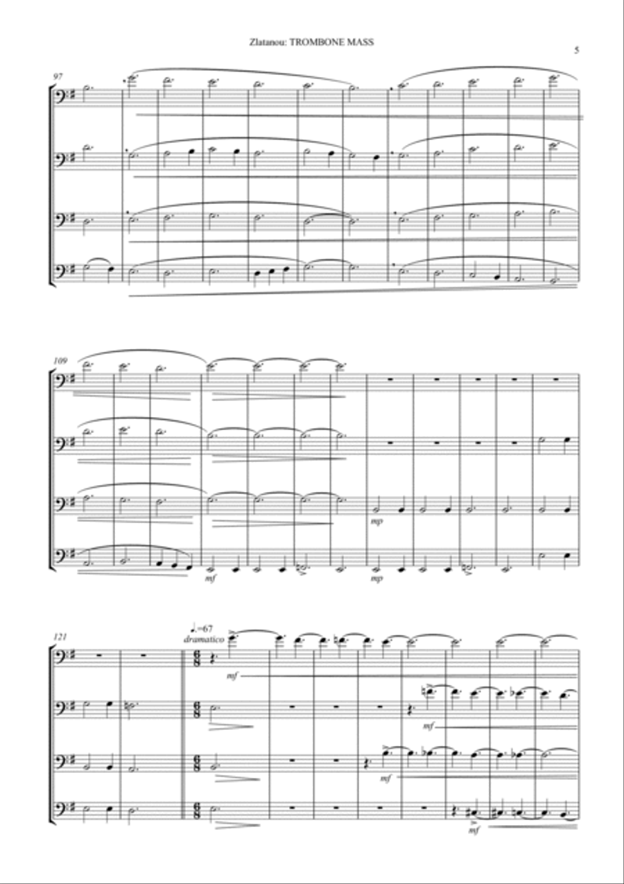 TROMBONE MASS Brass Quartet scores gallery preview page 5