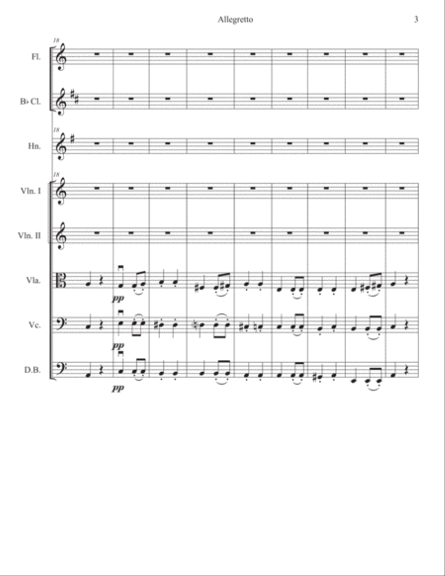Beethoven Symphony 7, movement 2, abridged Chamber Orchestra scores gallery preview page 3