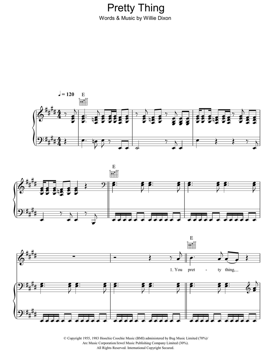 Pretty Thing Pretty Thing Piano, Vocal, Guitar scores gallery preview page 1