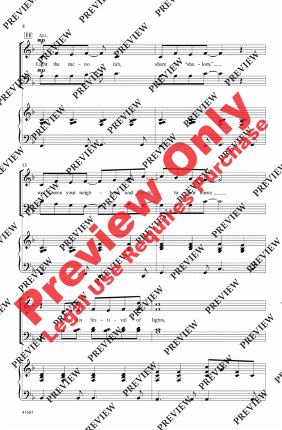 A Hanukkah Wish A Hanukkah Wish 4-Part scores gallery preview page 4