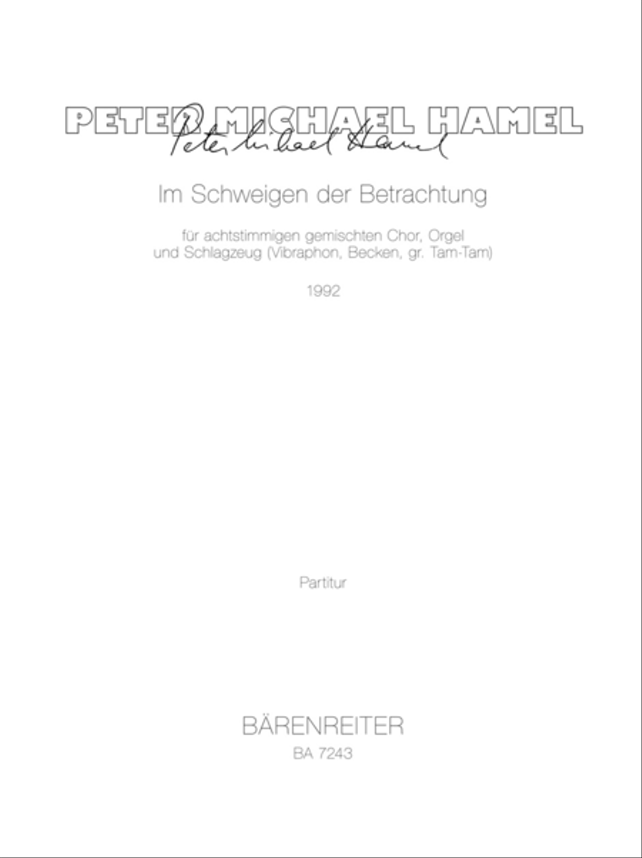 Im Schweigen der Betrachtung - Sei du dein, so werde ich dein sein (1992) Mixed Choir scores gallery preview page 1