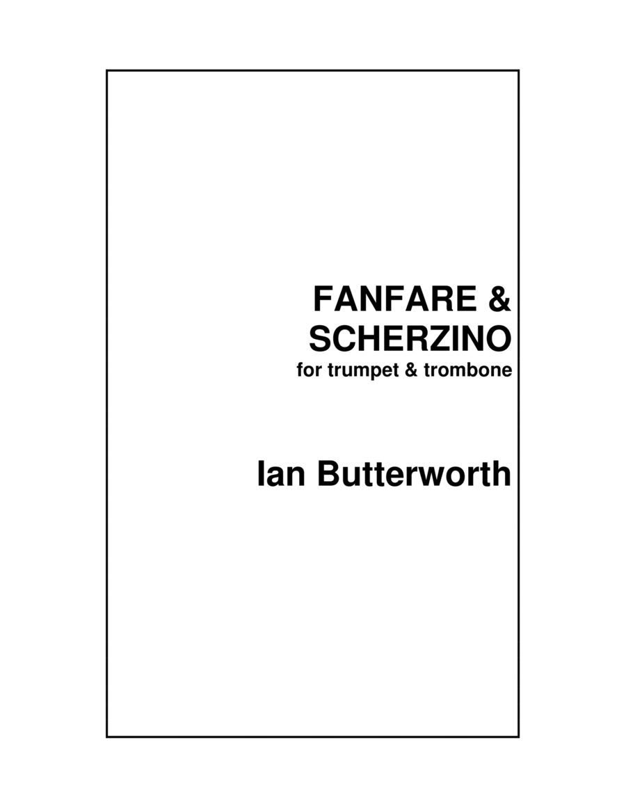 IAN BUTTERWORTH Fanfare & Scherzino for trumpet & trombone Brass Duet scores gallery preview page 1