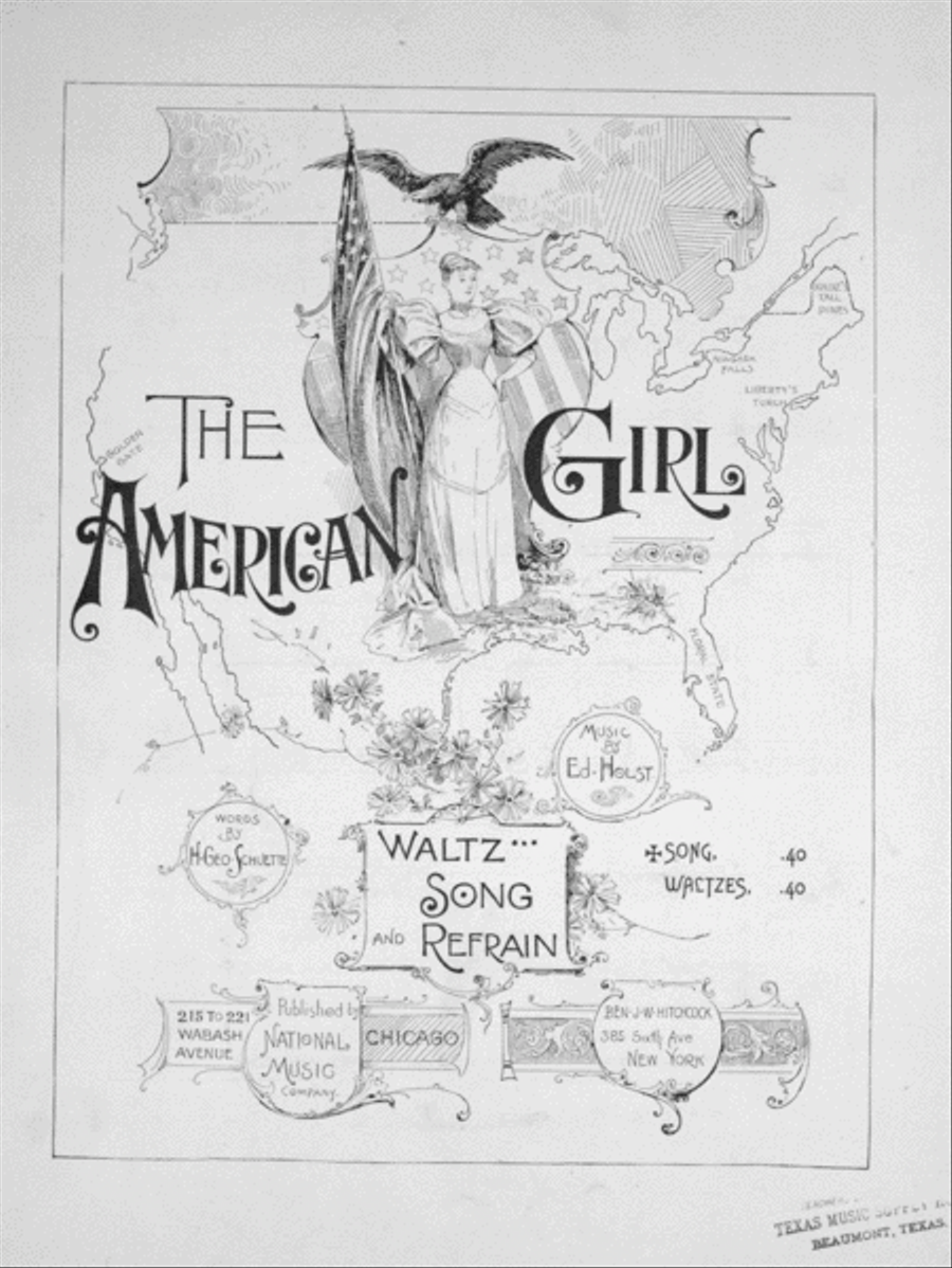 The American Girl. Waltz . . . Song and Refrain Voice scores gallery preview page 1