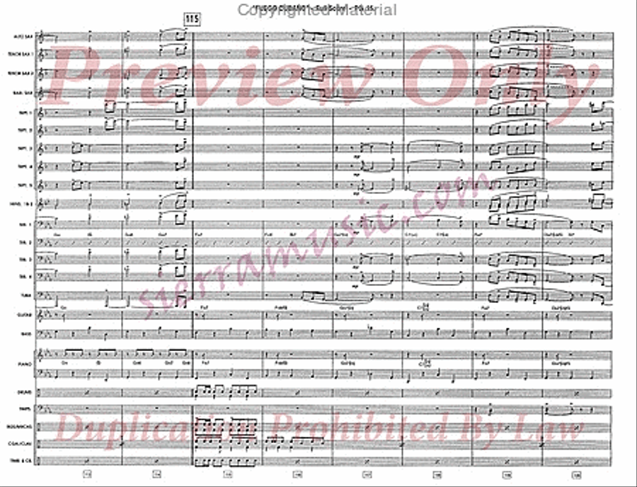 Fuego Cubano (Cuban Fire) Jazz Ensemble scores gallery preview page 16