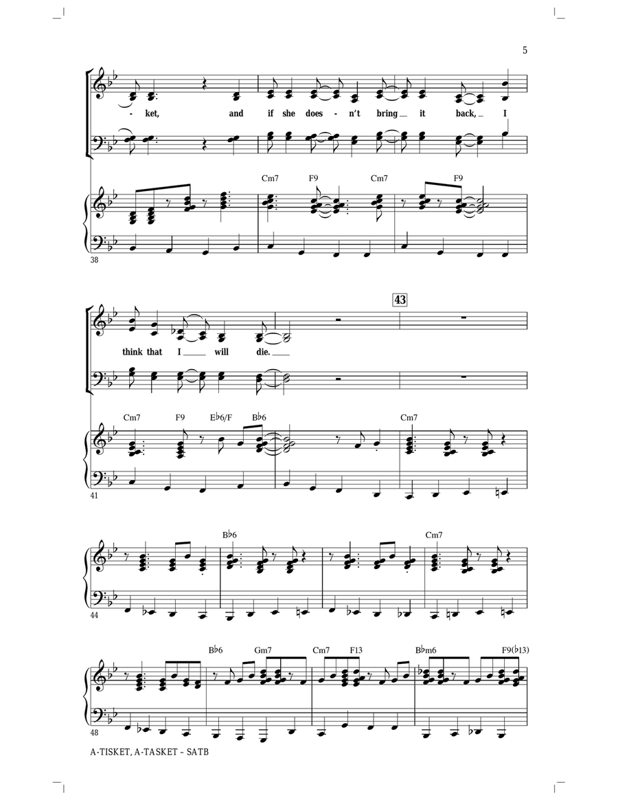 A-Tisket, A-Tasket A-Tisket, A-Tasket 4-Part scores gallery preview page 5