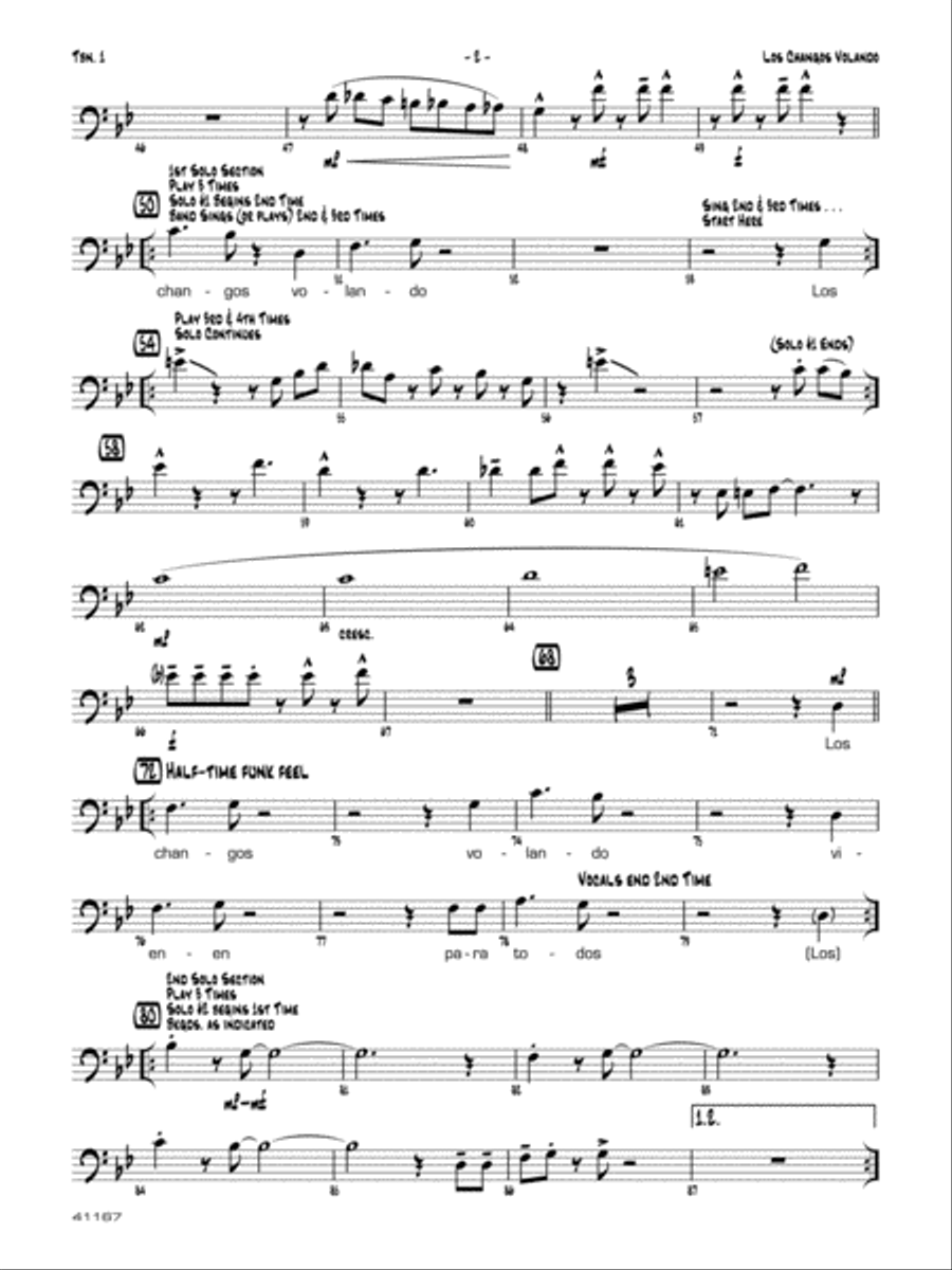 Los changos volando: 1st Trombone Jazz Ensemble scores gallery preview page 2