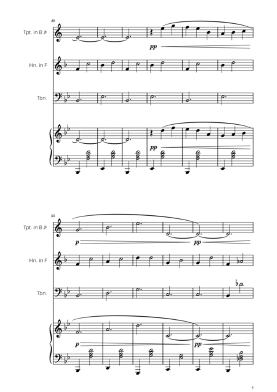 Gymnopedie No. 1 - Brass Trio Brass Trio scores gallery preview page 5