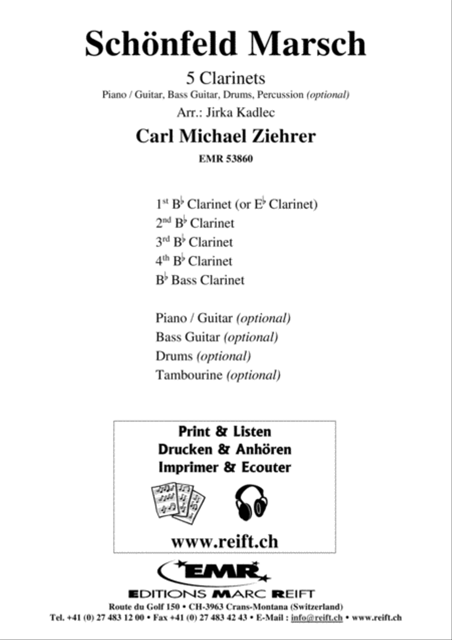Schonfeld Marsch Schonfeld Marsch Clarinet Quintet scores gallery preview page 2