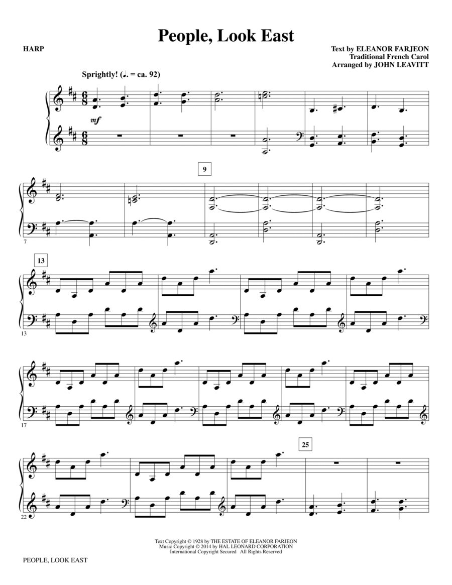 People, Look East - Harp Choir scores gallery preview page 1