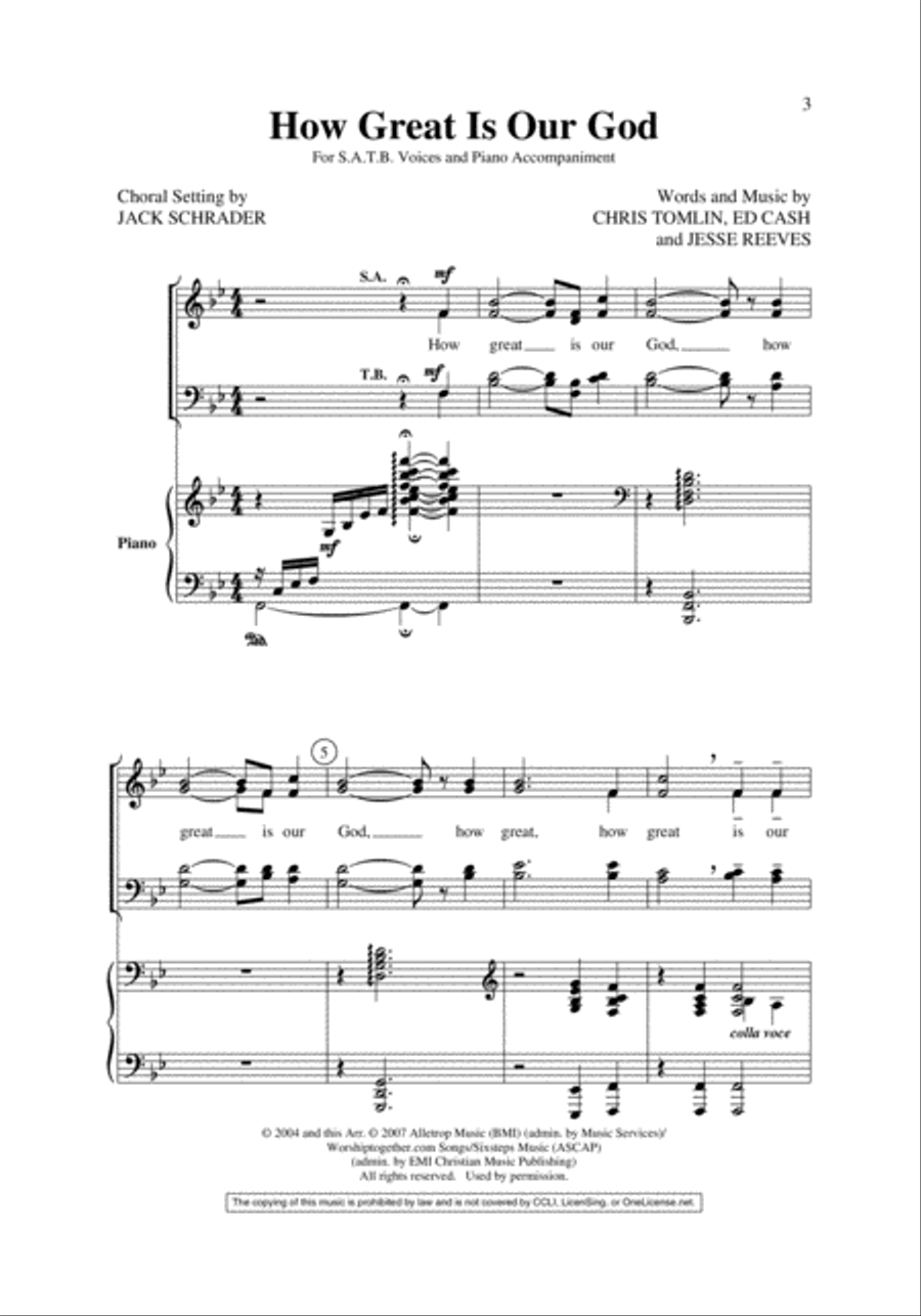 How Great Is Our God 4-Part scores gallery preview page 2